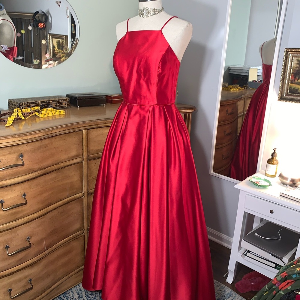 Red Satin Princess Dress!